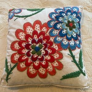 Vintage 70's Flower Power Pillow 14x14